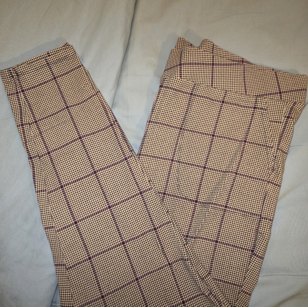 Torrid Women's Checkered Leggings - Black and Cream